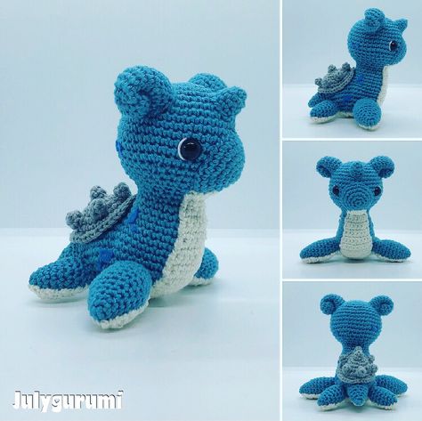 by Julygurumi. Follow me on Instagram for more! 😘 Pokemon Arigumi, Free Pokemon Crochet Patterns, Pokemon Amigurumi Free Pattern, Pokemon Crochet Patterns Free, Crocheted Pokemon, Pokémon Crochet, Pokemon Lapras, Pokemon Amigurumi, Pokemon Crochet