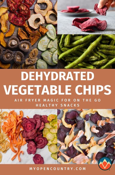 Transform your favorite vegetables into crunchy, healthy chips using your air fryer! This guide will show you how to dehydrate vegetables in an air fryer, making it a perfect snack for camping, hiking, or just a healthy alternative at home. From sweet potatoes to zucchini, get all the recipes you need to snack smart. Ninja Foodie Dehydrator Recipe, Dehydrator Seasoning, Air Fryer Radish Chips, Dehydrate In Air Fryer, Air Fryer Dehydrator Recipes, Dehydrate Vegetables, Dehydrator Ideas, Grillable Veggie Burger, Vegetarian Camping Recipes