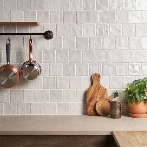 Bond Tile Southampton 4" x 4" Satin Finish Handmade Look Wall Tile (5.38 Sq. Ft. / Case) & Reviews - Wayfair Canada Matte Tile, White Backsplash, Ivy Hill Tile, Zellige Tile, Ceramic Floor Tiles, Terracotta Tiles, Kitchen Tile, Square Tile, Kitchen Tiles Backsplash