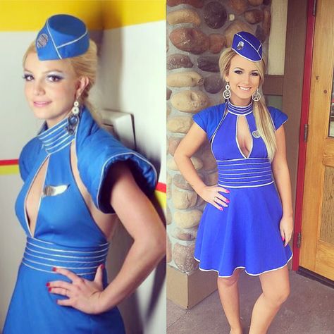 Me as Britney Spears #britneyspears #britneybitch #britneyspearscostume #britneyween Air Hostess Outfit, Britney Spears Shaved Head, Air Hostess Dress, Britney Spears Halloween Costume, Hostess Outfit, Britney Spears Hair, Britney Spears Costume, Britney Spears Albums, Aeroplane Outfit