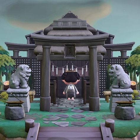 Acnh Japanese Town Ideas, Acnh Japanese Museum Ideas, Acnh Shrine Code, Animal Crossing China Town, Acnh Shrine Ideas, Acnh Japanese House Exterior, Acnh Japanese Shrine, Acnh Japanese Path, Animal Crossing Shrine