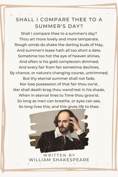 Shall I Compare Thee To A Summers Day, Shall I Compare Thee To A Summer's Day, The Darling Buds Of May, Darling Buds Of May, Iambic Pentameter, Songs Quotes, Rhyme Scheme, Star Crossed Lovers, Short A