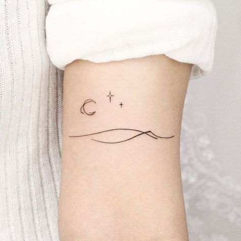 Tiny Tattoos Ocean Theme, Minimal Waves Tattoo, Wave Ankle Tattoos For Women, Wavelength Tattoo, Small Wave Tattoos For Women, Waves Tattoo Minimalist, Wave Line Tattoo, Minimal Wave Tattoo, Minimalist Arm Tattoos For Women