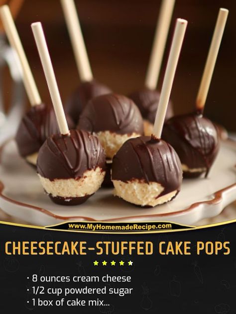 Cheesecake Cake Pops Recipe, Savory Cake Pop Maker Recipes, Honey Cake Pops, Cheesecake Pops Recipe, Stuffed Cake, Fancy Cake Pops, Cheesecake Cake Pops, Pops Recipes, Cake Pops Recipe