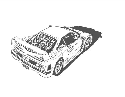 just a tiny sketch of ferrari F40, and it's not so good, but not bad I think. Lights Drawing, Ferrari F40, Car Sketch, Not Bad, Classic Car, Ferrari, Classic Cars, Berlin, Sketch