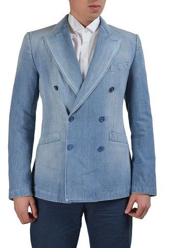 Blazers For Ladies, Denim Blazers, Style Denim Jacket, Denim Blazer Jacket, F Men, Dolce And Gabbana Blue, Printed Denim Jacket, Denim Wear, Blazer Style