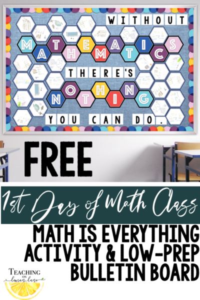 Member - Teaching | On Lemon Lane Interactive Math Bulletin Boards, Math All About Me, School Activity Ideas, First Day Of School Activity, Math Bulletin Boards, Elementary Math Classroom, Math Classroom Decorations, Classroom Planning, Grade 6 Math