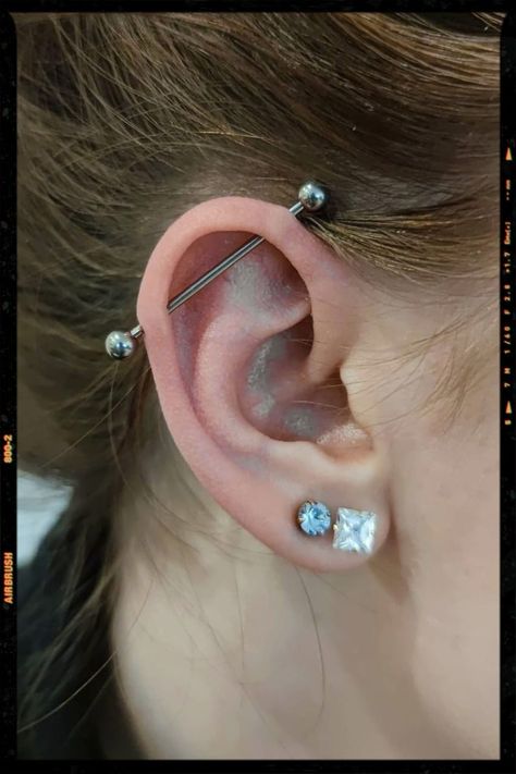 Industrial Piercing Idea Industrial Piercing, Ear Cuff, Piercings, Cuff, Tattoos