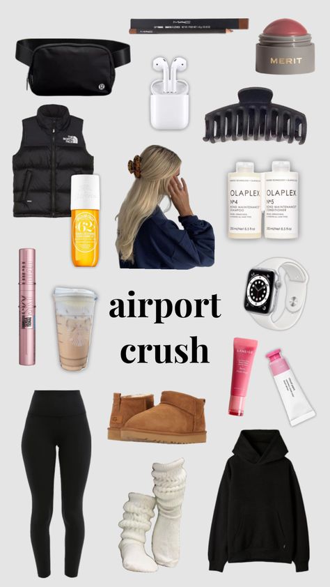 Air Port Outfit Comfy, Outfit For Airport Travel, Airport List, Airport Crush, Travel Day Outfit, Airport Essentials, Aesthetic Traveling, Christmas Outfit Inspiration, Airport Fit