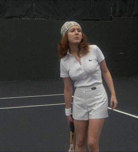 Carrie Fisher (Lorna Carp) - Shampoo (1975) | 2022-11-13 Carrie Fisher Shampoo, Shampoo 1975, Carrie Fisher, Tennis Clothes, Carp, Trending Memes, Carry On, White Shorts, Casual Shorts