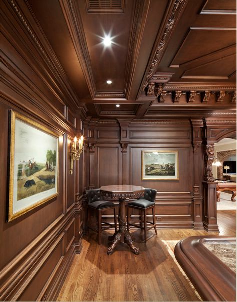 Dark mahogany handcrafted bar Washington, DC | WL Kitchen & Home Dream House Ideas Kitchens, Surf House Decor, Luxury Mansions Interior, Wood Carving Furniture, Colonial Exterior, Bar Interior Design, Dark Mahogany, House Construction Plan, Wooden Decoration