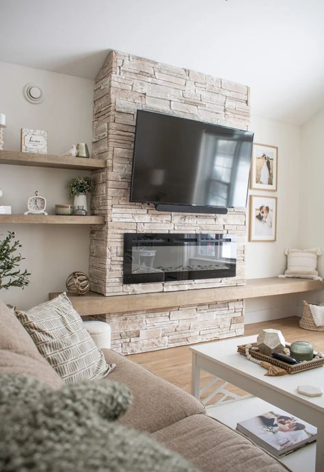 Mantle decorating ideas with tv