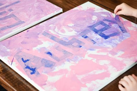 Name Painting Activity - This Little Home of Mine Names On Canvas Ideas, Name On Canvas, Painting Names, Name Paintings, Painting Activities, Birthday Crafts, Weekend Projects, Easy Crafts For Kids, Bible Lessons