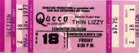 Queen Concert, Vintage Ticket, Concert Ticket, Roger Taylor, Brian May, Queen Band, Concert Tickets, Band Posters, Freddie Mercury