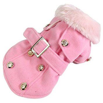 Pet Cat Dog Clothes European Woolen Fur Collar Coat Small Dog Cat Pet Clothes Costume Pink S Dog Winter Clothes, Pink Costume, Small Dog Clothes, Dog Clothes Patterns, Boy Dog, Dog Coat, Pet Fashion, Puppy Clothes, Winter Dog