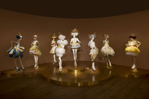 Collection of eight dresses in support of Guo's 2015 collaboration with MAC. Photo: Courtesy of SCAD Scad Atlanta, Rihanna Dress, Guo Pei, Dark Fairycore, Costumes Around The World, Traditional Chinese Art, Dress Display, Conceptual Fashion, W Magazine