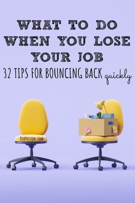 Wondering what to do when you lose your job? Here are 32 tips for managing your finances, job search, AND emotions to bounce back quickly! | what to do when you get laid off | what to do when you get fired | being let go from job quotes | letting go from a job quotes | getting let go from a job quotes | getting laid off work quotes | being laid off from work quotes | getting laid off quotes | laid off work quotes motivation | being let go from job | getting let go from a job Getting Laid Off Quotes, Getting Let Go From A Job Quotes, Tips For Finding A New Job, When You Get Fired From Work Quotes, Losing A Job Quotes Inspiration, Got Fired From Job Quotes, Lay Off Job Quotes, What To Do When You Get Laid Off, Being Laid Off From Work Quotes