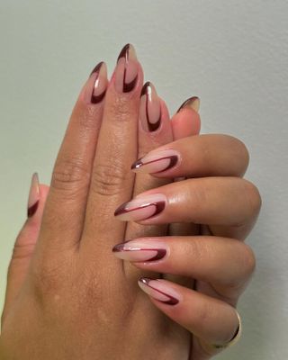 Sorry, Neutral Nails—I'll Be Opting for These Expensive-Looking Nail Designs This Month Black Cherry Nail Color, Burgundy Nail Designs Classy, Black Cherry Nail Polish, Neutral Nail Ideas, Black Cherry Nails, Burgundy Nail Designs, Cherry Nail Art, Neutral Nail Color, Popular Nail Colors