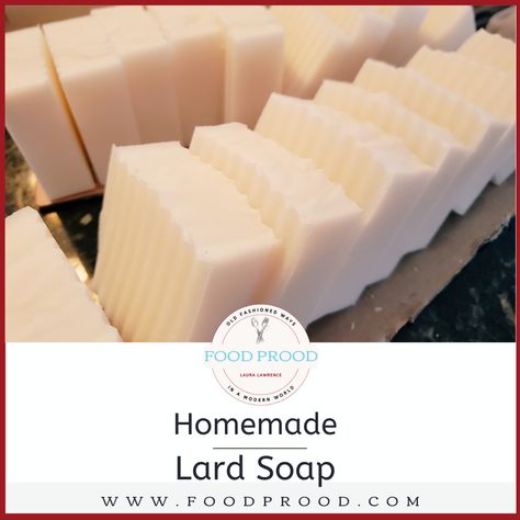 Pig Lard Soap, Hot Process Lard Soap Recipes, Lard Soap Cold Process, How To Render Lard, Lard Soap Recipe, Homemade Lard, Lye Soap Recipe, Render Lard, Lard Recipe