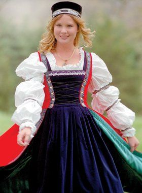 . Truck Branding, Cafe Dress, Ren Faire Costume, National Dress, Carnival Costumes, Western Europe, Traditional Dress, Garters, Women's Costumes