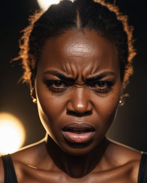 Angry Angolan Lady #ai #aiphotography #stablediffusion #diffusedcreations Mean Face Expression, Angry Woman Face, Emotion References, Woman Screaming, Art Scribble, Portraits Reference, Angry Woman, Angry Expression, Human Expression