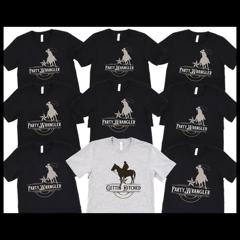 Perfect Bachelor party shirts for guys night out Bachelor Shirts For Guys, Mens Bachelor Party, Groomsmen Shirt, Cowboy On A Horse, Bachelor Party Shirts, Team Groom, Groom Shirts, Guys Night, Wedding Party Shirts