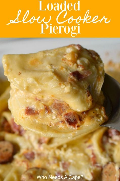 Slow Cooker Pierogie Casserole, Crock Pot Perogies Slow Cooker, Crock Pot Pierogi Casserole, Perogies In Slow Cooker, Perogie Crockpot Recipes, Pierogi Slow Cooker Recipe, Crock Pot Pierogies, Slow Cooker Pierogies, Perogies Crockpot