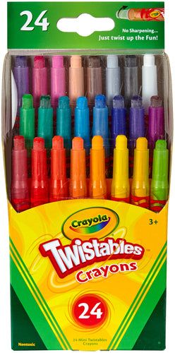 CRAYOLA-Mini Twistables Crayons. Crayola Mini Twistables Crayons come in twenty-four brilliant colors to get your imagination spinning! Their compact size is perfect for projects at home or on the go! Just twist the barrel ends and the crayons are ready to use. No sharpening required! Coloring has never been so much fun! This package contains twenty-four Mini Twistables Crayons in a reusable soft plastic case (7x3-1/2x1-1/4in). Non-toxic and conforms to ASTM D4236. WARNING: CHOKING HAZARD-Sma... Crayola Twistables, Pink Playroom, Twistable Crayons, Rainbow Crayons, Wall Stains, Crayola Colored Pencils, Crayon Set, Crayola Crayons, Coloring Supplies