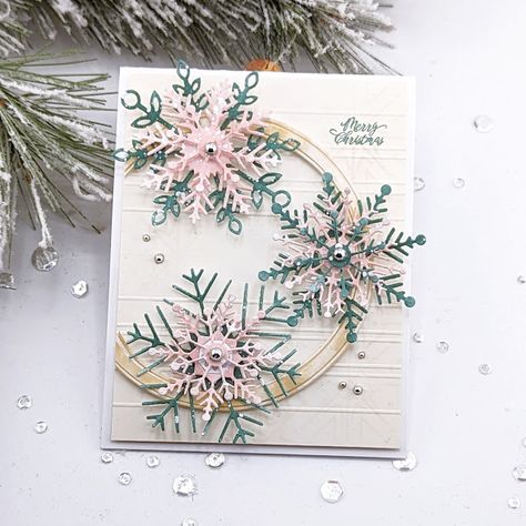 Papertrey Ink September Release Countdown Day 2! | The Things I Do With Paper Ink Christmas Cards, Circle Scrapbook, Snowflake Stencil, Autumn Rose, Stampin Up Christmas Cards, Craft Knife, Stampin Up Christmas, Christmas Plates, Papertrey Ink