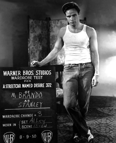 marlon brando | Marlon Brando’ screentest for A Streetcar Named Desire ... Tab Hunter, A Streetcar Named Desire, Screen Test, Warner Bros Studios, Louise Brooks, Tennessee Williams, Hooray For Hollywood, Sharon Tate, Lauren Bacall