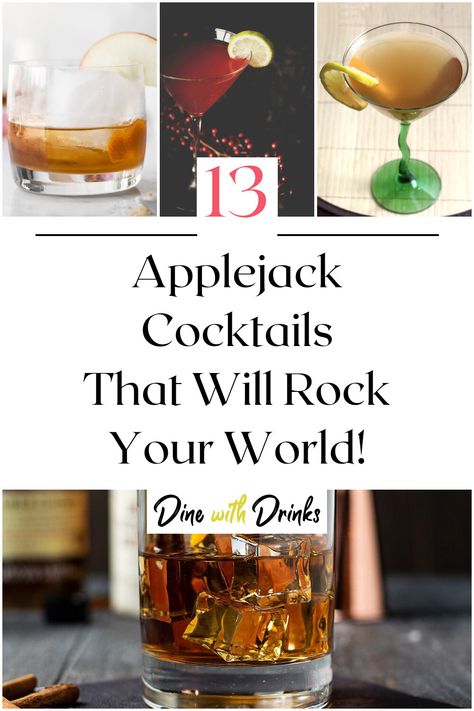 Collage of 4 applejack cocktails. Applejack Brandy Cocktail Recipes, Brandy Cocktails, Delicious Drinks, Go Wild, Mixology, Mixed Drinks, Recipe Using, Yummy Drinks, Thanksgiving Recipes