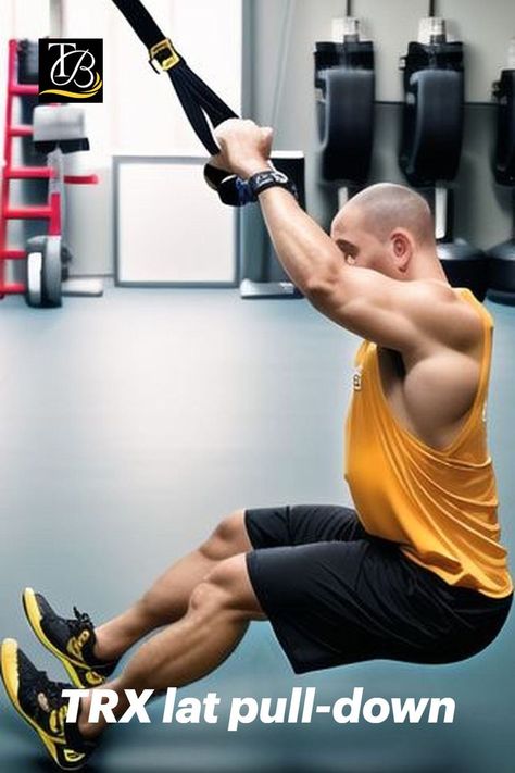 The TRX Lat Pull Down is a highly effective exercise that isolates and targets your back muscles with precision. Similar to the traditional lat pull-down exercise, this TRX variation allows for a wide range of motion, engaging your lats, biceps, and upper back muscles. Pull Up Exercises, Exercise At Gym, Lat Workout, Back Rows, Trx Row, Trx Suspension Training, Trx Suspension, Upper Back Muscles, Trx Training