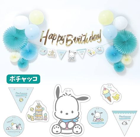 pochacco birthday party Pochacco Birthday Decorations, Pochacco Birthday Party, Pochacco Decor, Pochacco Birthday, Sanrio Birthday Party, 23 Bday, Sanrio Birthday, Home Parties, Girl Birthday Decorations