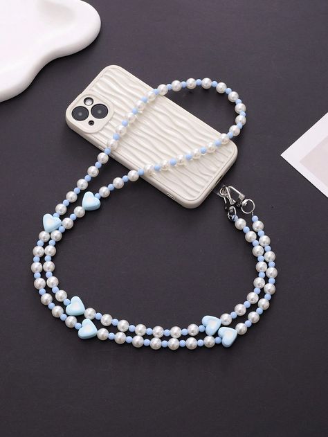 Multicolor  Collar  ABS  DIY Phone Lanyards Embellished   Cell Phones & Accessories Keychain Craft, Strap Phone, Heart Decor, Bead Charms Diy, Phone Lanyard, Diy Phone, Heart Decorations, Diy Charms, Phones Accessories