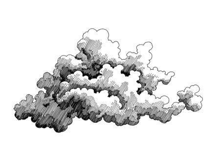 Ink Clouds Drawings, Clouds Pen Drawing, Ink Drawing Clouds, Pen Cloud Drawing, Pen Illustration Art Ink Drawings, Pen And Ink Clouds, Cloud Ink Drawing, Cloud Illustration Drawing, Storm Cloud Drawing