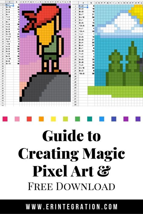 Digital pixel art, magic pixel art, magic revealing pixels – all of these terms describe a type of pixel art that is revealed to students when they type specific answers into Google Sheets. Learn more about how magic pixel art works and how to use it in your classroom for engaging and motivating self-checking review work for virtual learning.  Plus grab a FREE set of magic reveal pixel art to use with students. Google Drawing Art Projects, Pixel Art Lesson, Pixel Art Practice, Macrame Business, Two Magic Pixels, Technology Classroom, Technology Teacher, Multiplication And Division Practice, Classroom Elementary