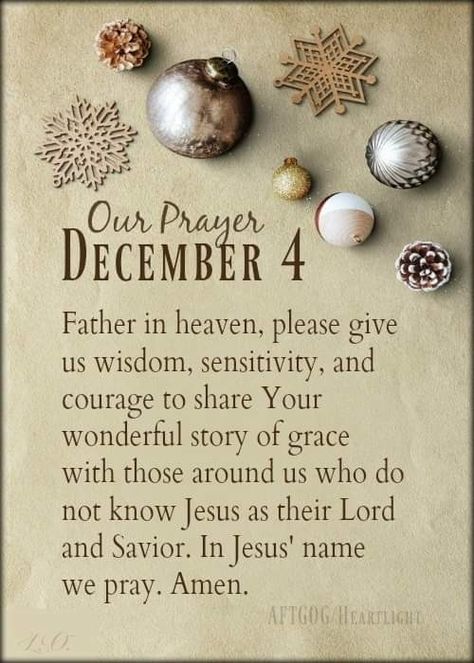 December 4th Quotes, December 4 Blessings, December Prayers, December Blessings, December Countdown, Hello December Images, Christmas Prayers, Random Qoutes, Blessed Sunday Quotes