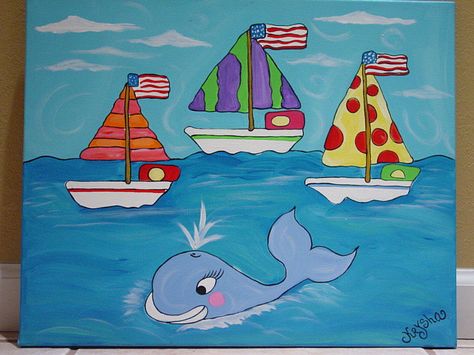 child boat drawings | Ocean Sail boats with whale painting kids wall art nursery decor Boats Drawing, Drawing Ocean, Kids Boat, Whale Painting, Boat Drawing, Painting Kids, Nursery Paintings, Nursery Decals, Sail Boats