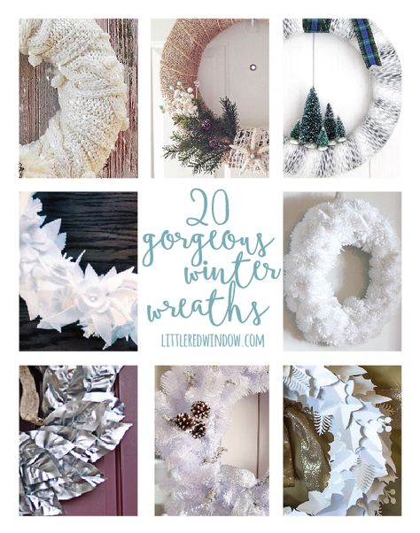 You'll love these gorgeous DIY Winter Wreaths that you can keep up all season long! Winter Wonderland Wreath Diy, Winter White Wreaths, White Fur Christmas Wreath, Diy Winter Wreath, Winter Wreath Diy, Cute Dorm Rooms, Winter Diy, Diy Room Decor, Decorating On A Budget