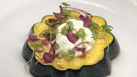 Best Chefs Knife, Burrata Salad, Bacon Mac And Cheese, Winter Dishes, Toasted Pumpkin Seeds, Acorn Squash, Seasonal Ingredients, Best Chef, Brown Butter