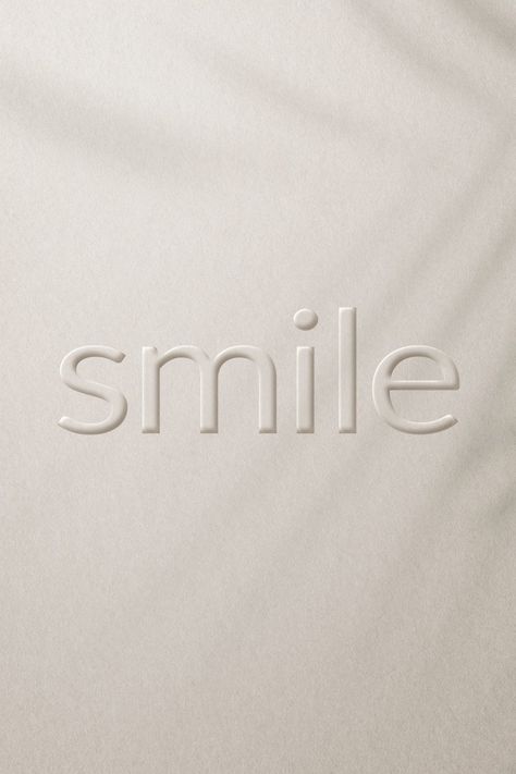 Download free image of Smile word embossed typography design by Ohm about shadow, beige background, leaf, light, and cream background 2517090 Embossed Typography, Morning Story, Background Leaf, Leaf Shadow, Sewing Photography, Fashion Quotes Inspirational, Texture Words, Dental Office Design Interiors, Smile Word