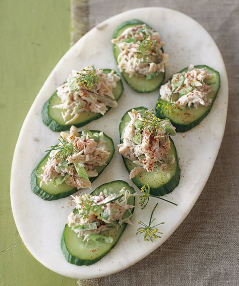 Crab Meat Appetizers, Cucumber Appetizers, No Cook Appetizers, Healthy Lunch Snacks, Appetizers Easy Finger Food, Beef And Potatoes, Appetizer Bites, Healthy Lifestyle Food, Dinner Appetizers