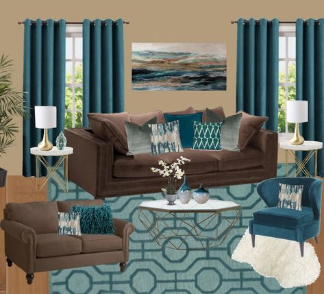 Turquoise Grey Living Room, Room Inspiration Modern, Living Room Inspiration Modern, Color Palette Interior Design, Living Room Turquoise, Decor Curtains, Living Room Decor Curtains, Turquoise Grey, Living Room Design Decor