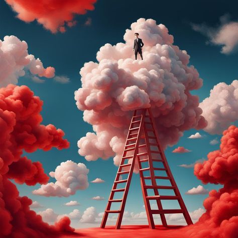 On top of the clouds Published on @revelxyz Created using @nightcafestudio with Mysterious XL v4 #mysteriousxlv4 #mysteriousxl #aiart #aicommunity #aiartcommunity #aiillustration #illustration #clouds #ladder #climbing Illustration Clouds, Tokio Revengers, A Ladder, Music Man, Beach Signs, 2025 Vision, A Lady, The Clouds, Picture Photo