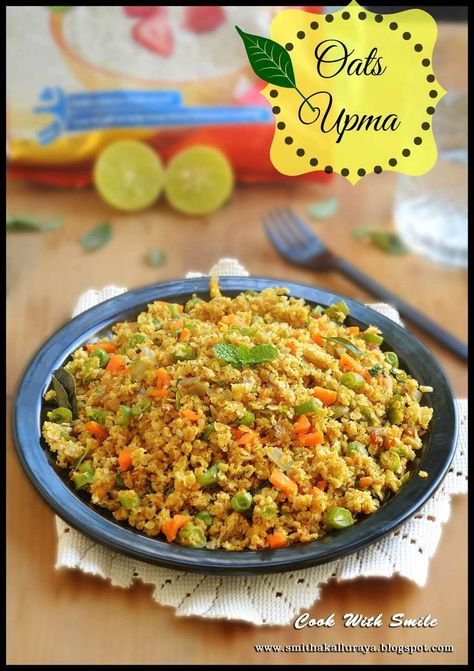 Oats Upma, Upma Recipe, Millet Recipes, Healthy Indian Recipes, Quick Breakfast Recipes, Indian Breakfast, No Calorie Foods, Quick Cooking, Veg Recipes