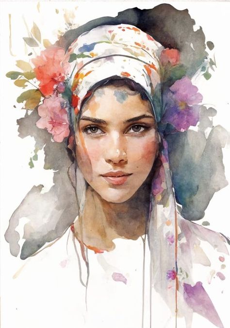 Meaningful Artwork Inspiration, Portrait Art Watercolour, Watercolor Portraits Easy, Watercolor Clothing, Watercolor Portrait Woman, Watercolor Faces, Watercolor Portrait Tutorial, Minimal Tattoo Designs, Minimal Tattoo Ideas