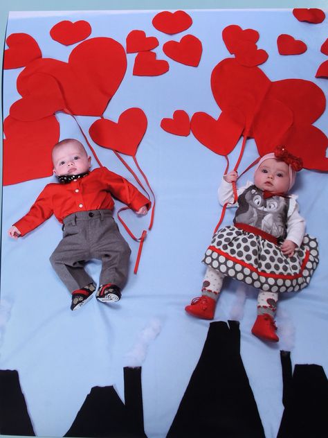 Twin Valentines Day Pictures, Twins Valentines Day Pictures, Siblings Valentines Photoshoot, Twins Monthly Photo Ideas, Sibling Valentines Photos, Baby Boy Valentine Pictures, Valentines Baby Photoshoot, Photo Shoot Pictures, Valentines Baby Photos