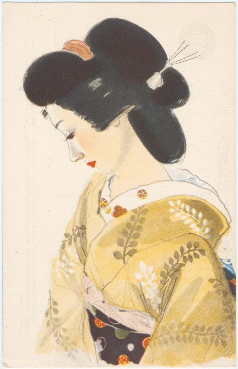 Woman in Yellow Kimono Yellow Kimono, Showa Era, Yellow Aesthetic, Museum Of Fine Arts, Japanese Women, Mocha, Mood Board, Fine Art, Illustrations