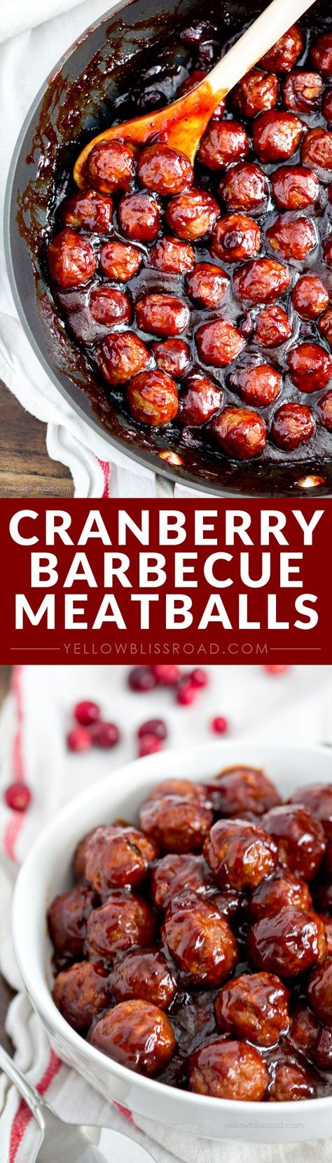 Cranberry Barbecue Meatballs - a delicious appetizer recipe that's perfect for the holidays or game day! Fingerfood Recipes, Pilsbury Recipes, Barbecue Meatballs, Cranberry Meatballs, Homemade Appetizer, Bbq Meatballs, No Cook Appetizers, Bacon Chicken, Delicious Appetizer Recipes