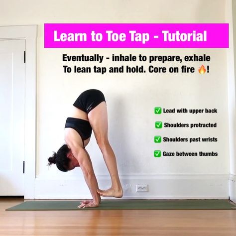 @susanbishopyoga on Instagram: “{LEARN TO TOE TAP}  HONESTLY - Toe taps are hard. . They are the bottom of a press handstand. The moment when you lean all your weight into…” Handstand Drills, Handstand Training, Press Handstand, Yoga Handstand, Handstand, Drills, Yoga Poses, Hold On, Tap